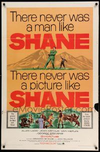 2g758 SHANE 1sh R66 most classic western, Alan Ladd, Jean Arthur, Van Heflin, De Wilde!