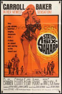 2g800 STATION SIX-SAHARA 1sh '64 super sexy Carroll Baker in the hot motion picture!