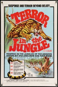 2g833 TERROR IN THE JUNGLE 1sh '68 Tom Desimone's Amazon jungle thriller!