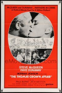 2g844 THOMAS CROWN AFFAIR int'l 1sh R75 Steve McQueen & sexy Faye Dunaway, cool art and images!