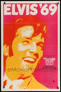 2g879 TROUBLE WITH GIRLS 1sh '69 great gigantic close up art of smiling Elvis Presley!