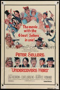 2g885 UNDERCOVERS HERO 1sh '75 Peter Sellers in 6 roles, great wacky artwork!