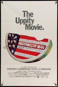 2g927 WATERMELON MAN 1sh '70 patriotic American flag watermelon artwork, the uppity movie!