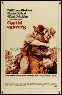 2g958 WILD ROVERS 1sh '71 great close up of William Holden & Ryan O'Neal on horse, Blake Edwards