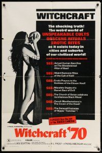 2g963 WITCHCRAFT '70 1sh '70 Italian horror, image of sexy nearly-naked girl kissing skull!