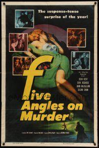 2g967 WOMAN IN QUESTION 1sh '53 English version of Rashomon, Five Angles on Murder, cool pulp art!