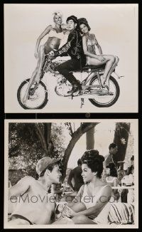 2h967 PAJAMA PARTY 2 8x10 stills '64 Harvey Lembeck on motorcycle with sexy women. Annette Funicello