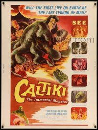 2j168 CALTIKI THE IMMORTAL MONSTER 30x40 '60 Caltiki - il monstro immortale, cool art of creature!