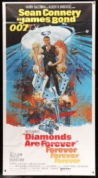 2j269 DIAMONDS ARE FOREVER int'l 3sh '71 art of Sean Connery as James Bond by Robert McGinnis!