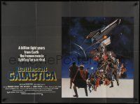 2j176 BATTLESTAR GALACTICA British quad '78 great sci-fi montage art by Robert Tanenbaum!
