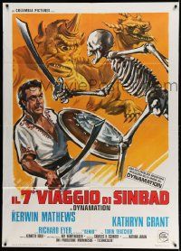 2j230 7th VOYAGE OF SINBAD Italian 1p R76 Harryhausen fantasy classic, cool different monster art!