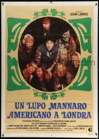 2j231 AMERICAN WEREWOLF IN LONDON Italian 1p '81 Landis, different image of Naughton & zombies!
