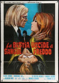 2j283 COLD-BLOODED BEAST Italian 1p '71 art of Klaus Kinski & sexy Margaret Lee by Franco!