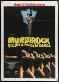 2j238 DEMON IS LOOSE Italian 1p '88 Lucio Fulci, creepy image of murderer looming over sexy girls!