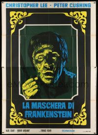 2j205 CURSE OF FRANKENSTEIN Italian 2p R70 great Piovano art of Christopher Lee as the monster!