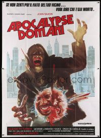 2j219 INVASION OF THE FLESH HUNTERS Italian 2p '80 Apocalypse Domani, Cannibals in the Streets!
