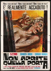 2j228 TEXAS CHAINSAW MASSACRE Italian 2p '75 Tobe Hooper cult classic, gruesome different art!