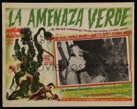 2j301 DAY OF THE TRIFFIDS Mexican LC '62 classic English horror, monster in border AND inset photo!