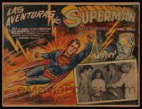 2j329 LAS AVENTURAS DE SUPERMAN Mexican LC '60s Clark Kent shown in inset, wonderful color art!