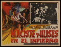 2j363 WITCH'S CURSE Mexican LC '63 great border art of Kirk Morris in Maciste All'Inferno!