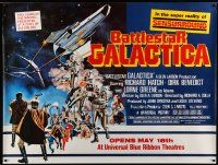 2j145 BATTLESTAR GALACTICA subway poster '78 great sci-fi montage art by Robert Tanenbaum!