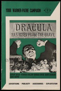2j257 DRACULA HAS RISEN FROM THE GRAVE English pressbook '69 Hammer, vampire Christopher Lee!