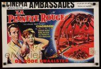 2k264 ANGRY RED PLANET Belgian '60 great artwork of gigantic drooling bat-rat-spider creature!