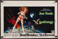 2k266 BARBARELLA Belgian '68 sexiest sci-fi art of Jane Fonda by Robert McGinnis, Roger Vadim