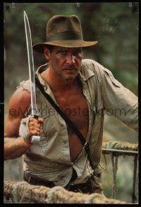 2k124 INDIANA JONES & THE TEMPLE OF DOOM 24x36 commercial poster '84 Harrison Ford with machete!