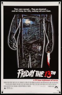 2k153 FRIDAY THE 13th 1sh R80s great Alex Ebel art, slasher classic, 24 hours of terror!