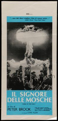 2k255 LORD OF THE FLIES Italian locandina 1977 Golding classic, boys in front of mushroom cloud!