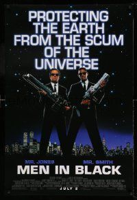 2k184 MEN IN BLACK advance DS 1sh '97 Will Smith & Tommy Lee Jones protecting the Earth!