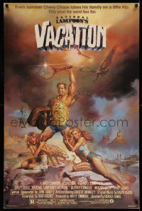 2k187 NATIONAL LAMPOON'S VACATION 1sh '83 art of Chevy Chase, Brinkley & D'Angelo by Boris!