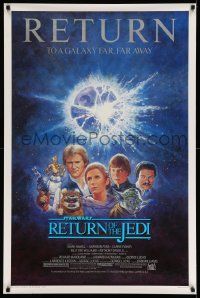 2k197 RETURN OF THE JEDI 1sh R85 George Lucas classic, Mark Hamill, Ford, Tom Jung art!