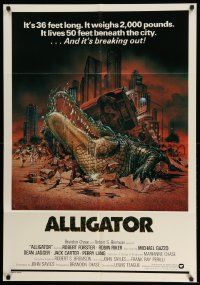 2k226 ALLIGATOR South African '81 cool different artwork of twisted alligator by J. Lamb!