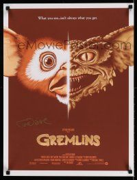 2k097 GREMLINS signed 18x24 art print '84 by Joe Dante, art of Gizmo/Gremlin by Rabalais, 4/50!