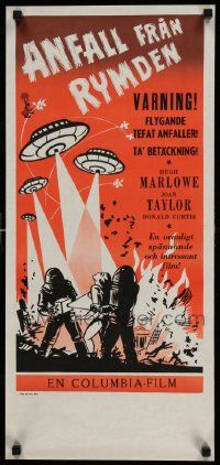2k235 EARTH VS. THE FLYING SAUCERS Swedish stolpe '56 sci-fi classic, UFOs & aliens invading!