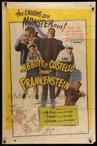 2m472 ABBOTT & COSTELLO MEET FRANKENSTEIN 1sh R56 plus the Wolfman & Dracula are after Bud & Lou!