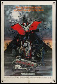 2m481 ANDY WARHOL'S DRACULA style B 1sh '74 cool art of vampire Udo Kier as Dracula by Barr!
