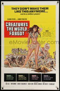 2m552 CREATURES THE WORLD FORGOT int'l 1sh '71 artwork of sexy prehistoric babe Julie Ege!