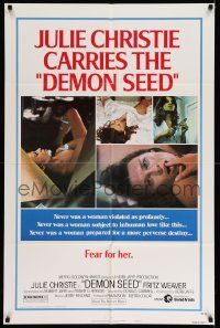2m575 DEMON SEED style B 1sh '77 Julie Christie is profanely violated by a demonic machine!