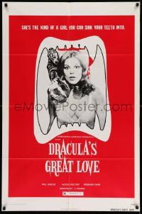 2m587 DRACULA'S GREAT LOVE 1sh '74 sexy vampire, the kind of girl you can sink your teeth into!