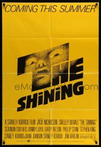 2m767 SHINING advance English 1sh '80 Stanley Kubrick, Jack Nicholson, Duvall, Saul Bass art!