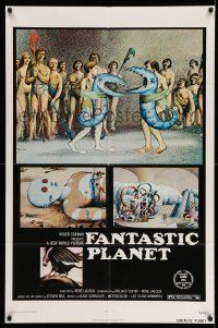 2m600 FANTASTIC PLANET 1sh '73 La Planete Sauvage, wild sci-fi cartoon art, Cannes winner!