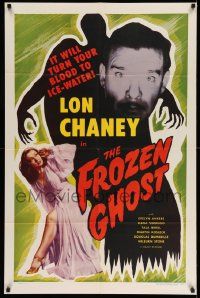 2m620 FROZEN GHOST 1sh R54 Lon Chaney Jr, Elena Verdugo, it will turn your blood to ice-water!