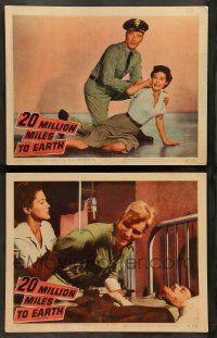 2m452 20 MILLION MILES TO EARTH 2 LCs '57 William Hopper & Joan Taylor, Nathan Juran sci-fi!