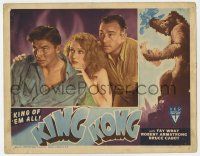 2m322 KING KONG LC R46 best close up of scared Fay Wray between Robert Armstrong & Bruce Cabot!
