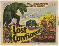 2m247 LOST CONTINENT TC '51 rocket 180,000 years into the unknown, cool dinosaur artwork, rare!