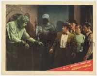 2m336 MASTER MINDS LC #5 '49 monster Glenn Strange scares Leo Gorcey & Bowery Boys by suit of armor!