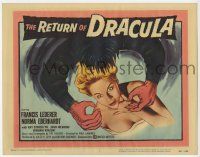 2m258 RETURN OF DRACULA TC '58 great artwork of sexy girl being attacked by creepy vampire!